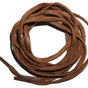 2 Cigar Brown flat Waxed BOOT LACES 72" inch Long x 1/4"wide for 7 8 9 eyelets